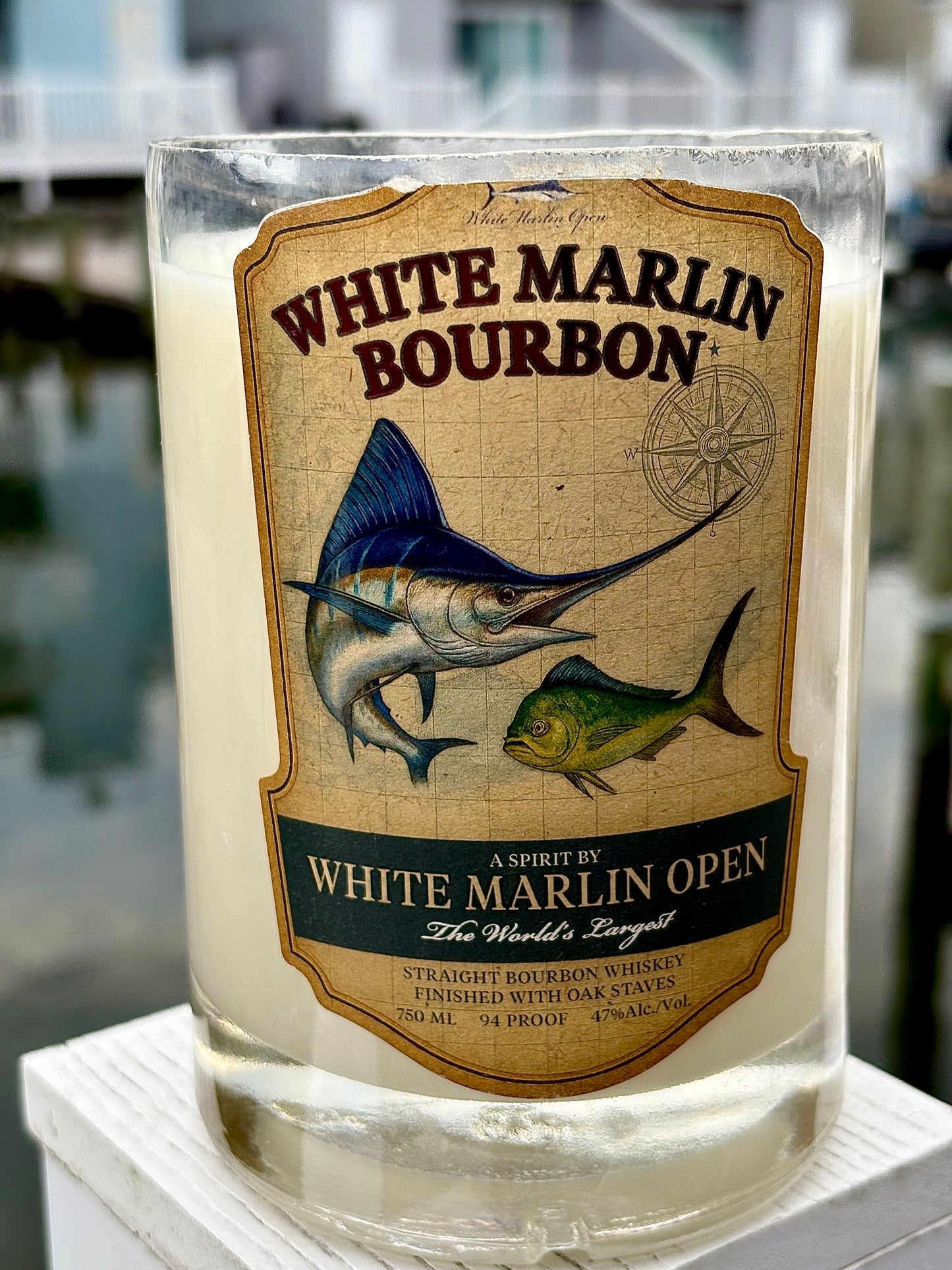 The Trophy Cask (catch) White Marlin Open Bourbon - Handmade & Upcycled Soy Wax Candle